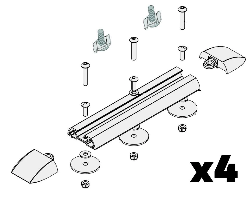 Yakima LNL Permanent Mount Kit Pack Of 4 - 9831034 2 Yakima LNL Permanent Mount Kit Pack Of 4 - 9831034