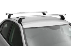 Thule 751 Wingbar Evo Silver 2 Bar Roof Racks For Volkswagen Transporter 4dr T6 LWB Low Roof Bare Roof 2015 - Onwards For Volkswagen Transporter T6 4dr T6 LWB Low Roof With Bare Roof (2015 Onwards) - Factory Point Mount